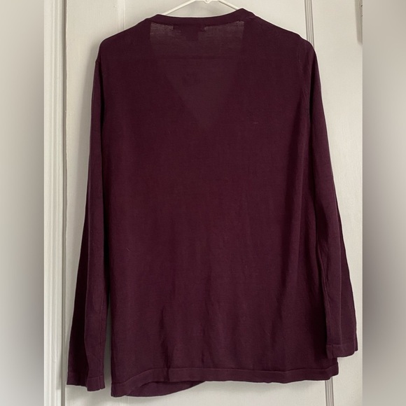 Winter Silks Long Sleeve Silk Blend V-Neck Cardigan, Size: Médium - Picture 3 of 7